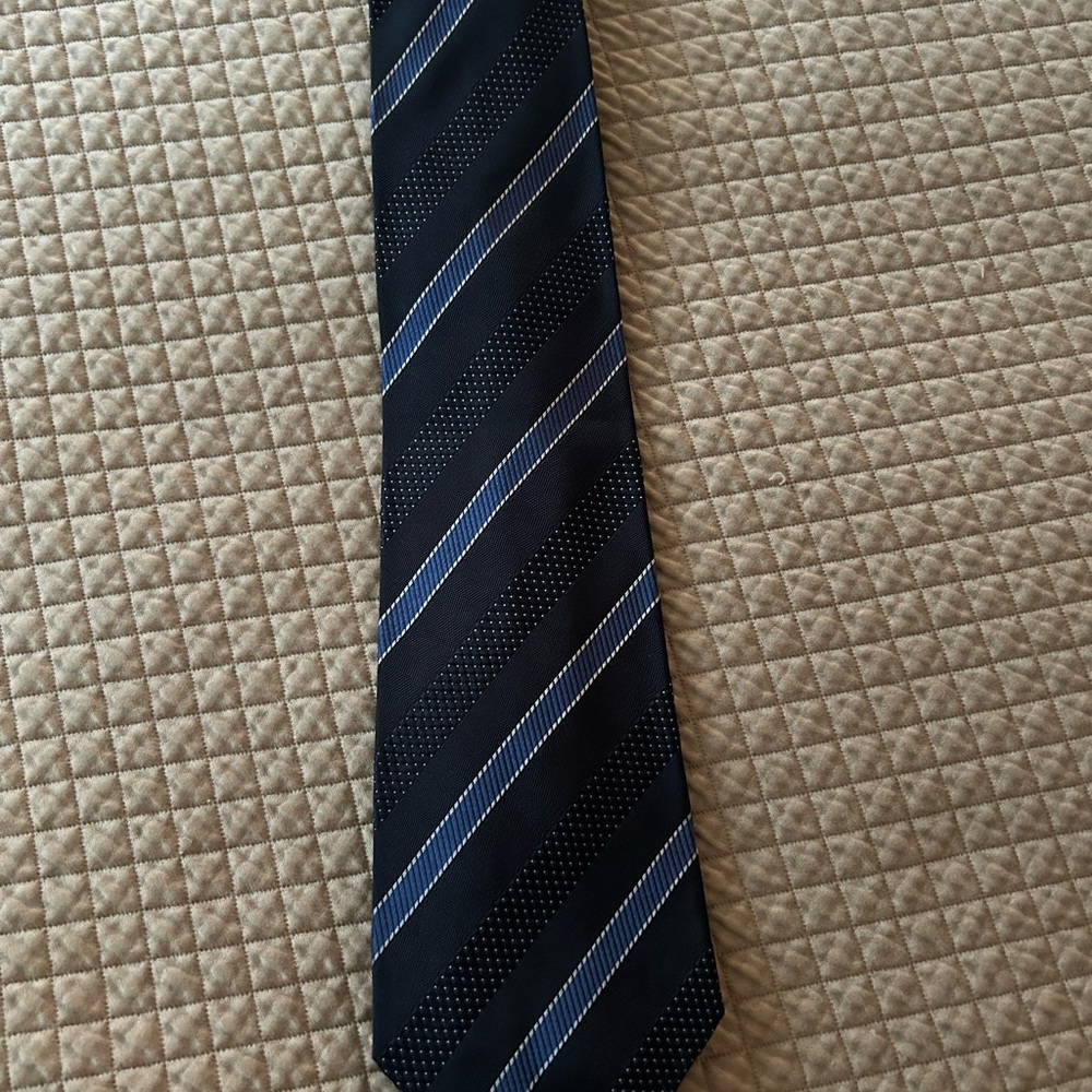 Ralph Lauren Purple Label Navy and Sky Striped Tie